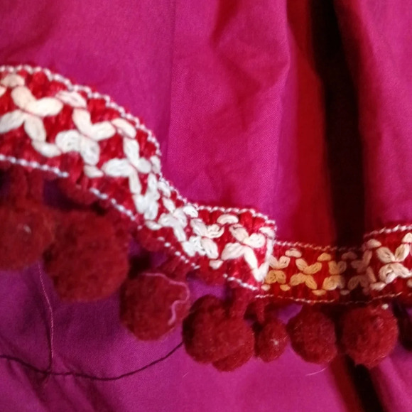 INA Pink Off Shoulder Pom Pom Ruffle Top Medium - Picture 3 of 8